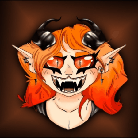 blinking icon of a devil character